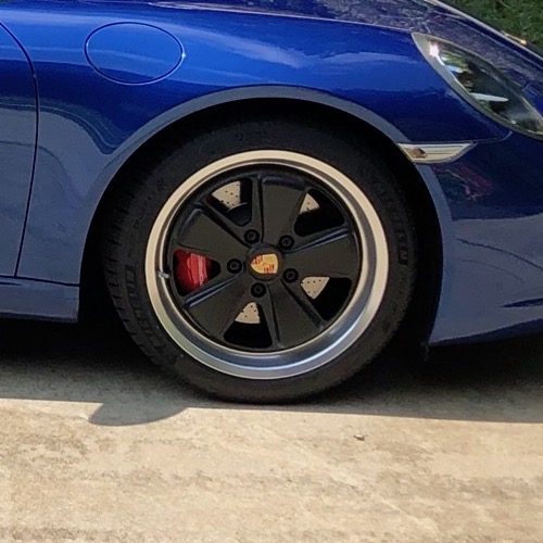 Fuchs Wheels 19x8.5inch Black for Porsche 991 Blue